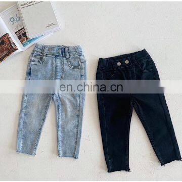 Children's clothing big stretch soft waxy denim children's pants for boys and girls skinny jeans all-match pants