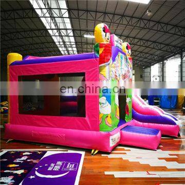 Beautiful Playground Mouse And Donald Duck Inflatable Jump House With Slide