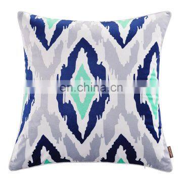 Woven Textured Cozy Modern Concise Soft Navy Blue Square Totem Cushion photo-3