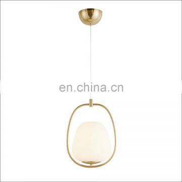 Modern Oval Gold Glass Ball Pendant Lamp