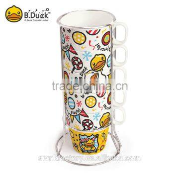 Popular B.Duck design artistic ceramic coffee cup tea cup party cup (5 sets)