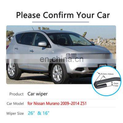 for Nissan Murano Z51 2009~2014 Front Windscreen Windshield Wipers Car Accessories Stickers Car Wiper Blades 2010 2011 2012 2013 photo-2