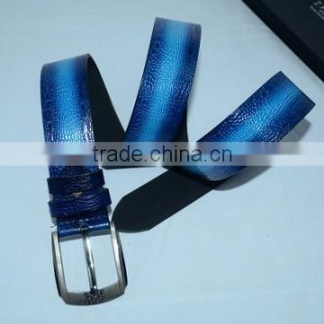 Fashion man blue snake pu belt