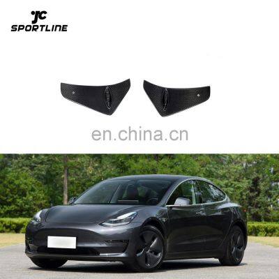 Model 3 Electric Car Carbon Front Fender Vents Trim for Tesla Model 3 Sedan 2017- 2021