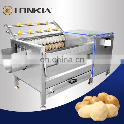 LONKIA Industrial Brush Type Root Cassava Carrot Fresh Ginger Potato Washer Peeler Machine Washing And Peeling Machine