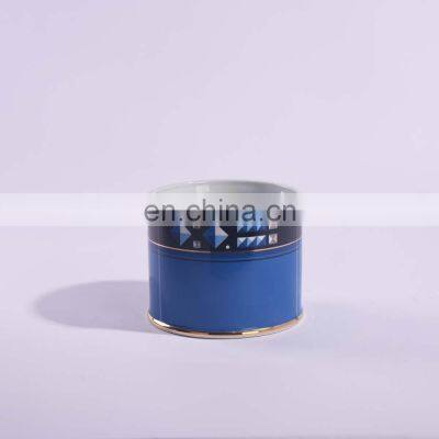 Modern Plated Ceramic Porcelain Luxury Horse Blue Vase for Home Decoration