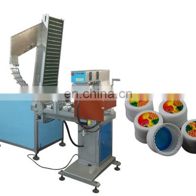 Automatic 4 colors bottle caps ink cup tampoprint pad printing machine China tampon printer