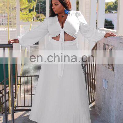 Custom Brand Amazon Top Sales Solid Color Loose Oversized Two Piece Set Women Plus Size 2 Piece Clothing Set photo-4