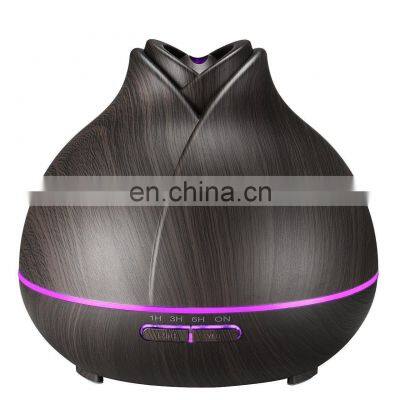 2021 550ml New Trending Rose bud design Big Capacity Wooden grain Remote wireless Ultrasonic Cool Mist Aroma Diffuser Humidifier