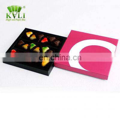 2018 new design sweet dessert whisky heart chocolate packaging box with paper grid