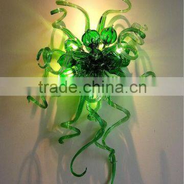 Contemporary Office Blown Art Glass Sculpture Wall Lamp