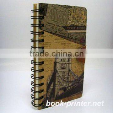 Spiral paper notebook with lock