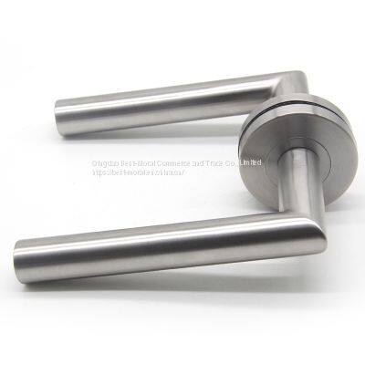 Satin finish entrance door handle fire rate door handle stainless steel interior door handle