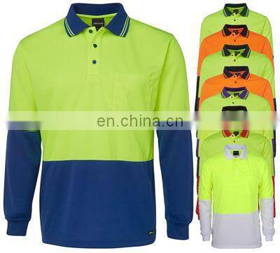 Custom Design Long Sleeve Polo Shirts With Reflective Strips Working Polo T Shirt Reflective Tape photo-3