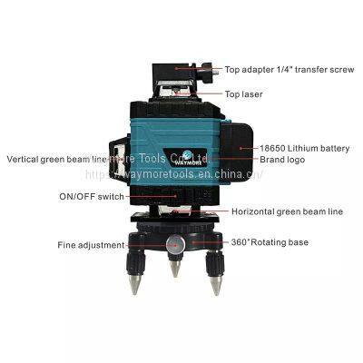 Waymore Automatic Self Leveling 360 Rotating Rotary 4D Laser Multi Cross Line Green Laser Level photo-2