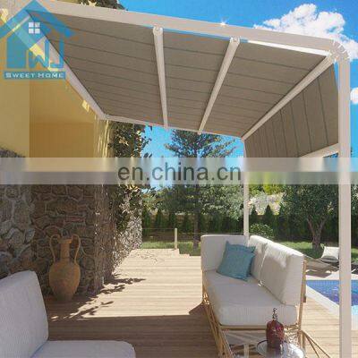 High Quality Balcony Patio Outdoor Opening Roof Retractable PVC Material Awning Pergola