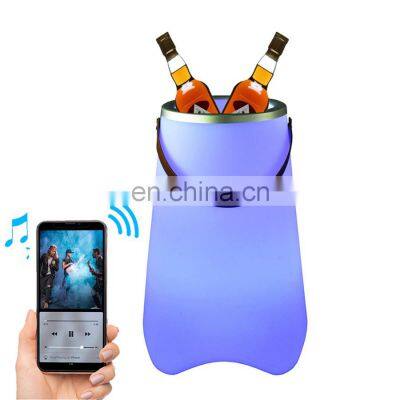 color changing Rechargeable cordless Portable Multi Color Changing and function Led Ice Beer Bucket Cooler Speaker Light for Bar