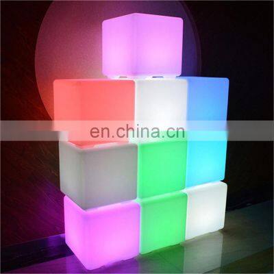 Custom 20cm led cube chair cube stool for kid sitting furniture glowing cube seat