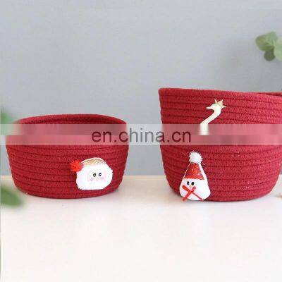 Hot Trend Vintage Cotton Rope Storage Basket Christmas Decor Cheap Wholesale photo-4
