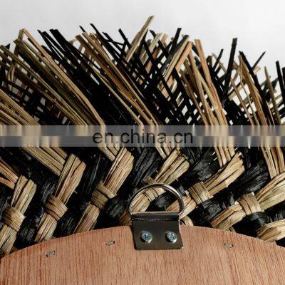 Handwoven Black & Natural Round Seagrass Wall Mirror Bohemian Art Decor Manufacturer Vietnam Cheap Wholesale