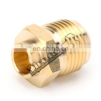 Коннектор, муфта, переходник, штуцер для крепления труб (nut fitting coupling connector adapter) для кондиционеров ВКХ (HVAC), медный, отлитый с фланцем, латунный фланцевый соединитель для холодильного оборудования photo-3