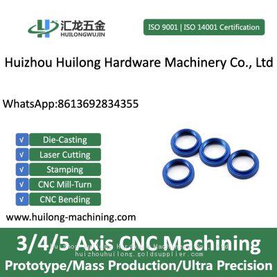 Blue Color CNC Turning Parts Anodizing Treatment For Camera Accessories