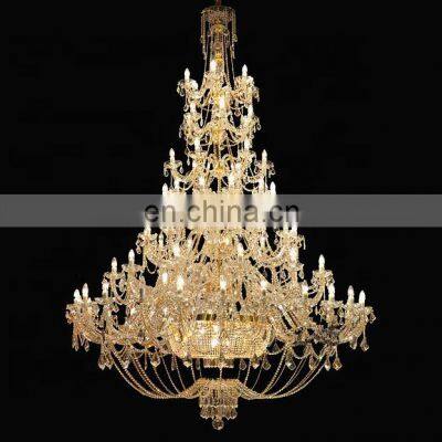 large gold k9 crystal hanging lamp modern luxury chandelier for hotel lobby