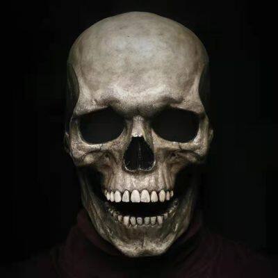 Creepy Skull Mask Halloween Horror Theme Party Cosplay Latex Masks with Movable Jaw