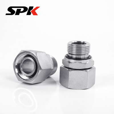 Carbon Steel - Metric Ferrule Fitting, Female Thread to British Standard Thread Straight Union Joint with Rubber Gasket Seal, Model 2BC/2BD-WD
