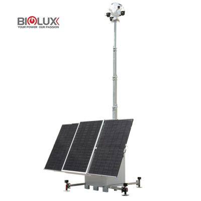 HiCUBE Solar Surveillance Tower With 3*450W Solar Panels High Power for Outdoors Security
