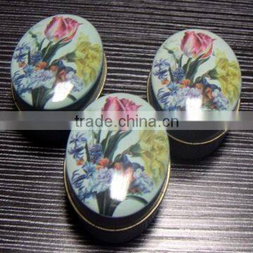 oval shape accessories tin box