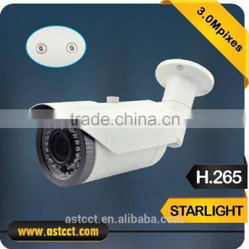 Sony124 0.001lux IP Starlight Full Color Bullet CCTV Camera with H.265 3.0Megapixels 2.8-12mm lens IP Surveillance Camera