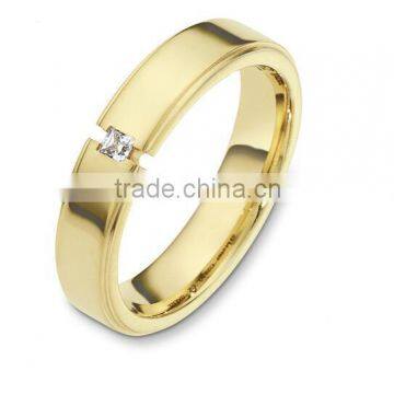 Men's Yellow Gold And Diamond Band, Stainless Steel Gold Ring Name Designs