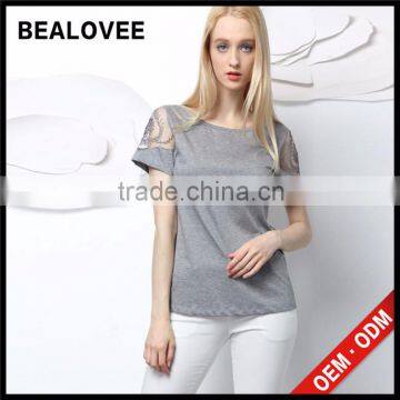 2015 fashion sexy embroidery hollow out solid summer backless woman hip hop t-shirt