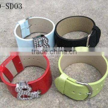 Wholesale 30mm Width PU Leather Wristbands for Men and Women Bracelets