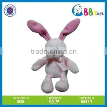 Pink big eyes cute round-shape easter bunny stuffed toy rabbit wholesale