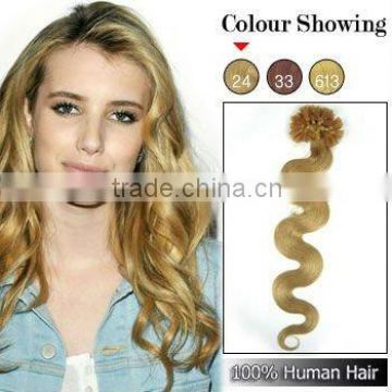 Blond Color Cheap Nail Tips Hair Extensions