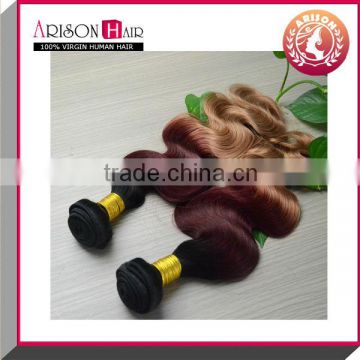 Hot sale fashion sexy 100% virgin beauty ombre hair extension 1B/33/27