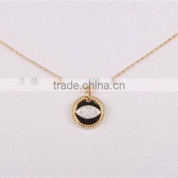 Cheap Jewellry Eyes Shape Pendant Small 925 Silver Pendant With Black and White Enamel Pendant photo-2