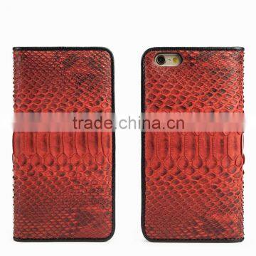 High Quality Real Snake Leather Case for Iphone 6 Genuine Leather Flip Phone Case