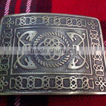 Scottish Celtic Design Kilt Belt Buckle In Antique Made Of Brass Material