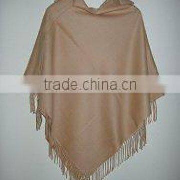 Mid-Brown Color Cashmere Poncho