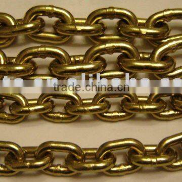 G80 yellow zinc short link chain