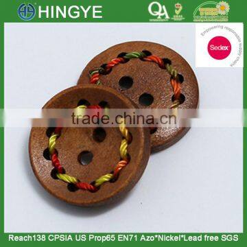 Sedex Audited Factory 2 Pillar Braided Cord Wooden 4 Holes Button