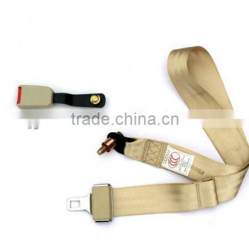 Beige 2 points minibus safety belt metal buckle