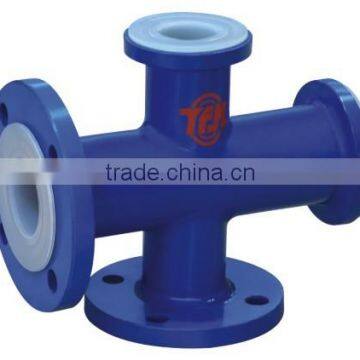 Teflon PTFE Lined Cross ( Pipe fitting ) For Acid Chemical Industry