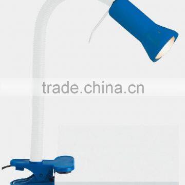 blue color clip desk lamp reading lamp,bedroom reading lamp suit for LED
