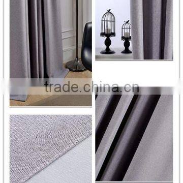 Solid Color Polyester Linen Blackout Curtain Fabric photo-4