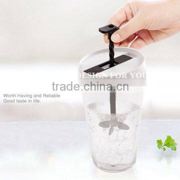 Double wall unbreakable plastic transparent water bottle with stirrer