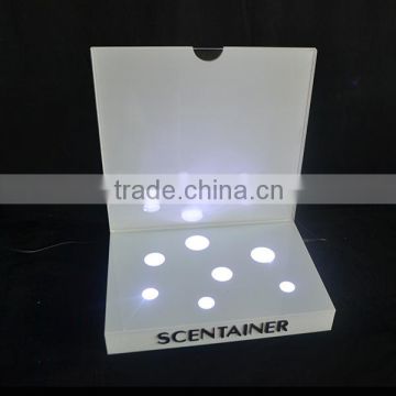 Customized white cosmetic display with led